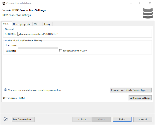 Rdm Database Configuring DBeaver for JNI Access to a RaimaDB Database